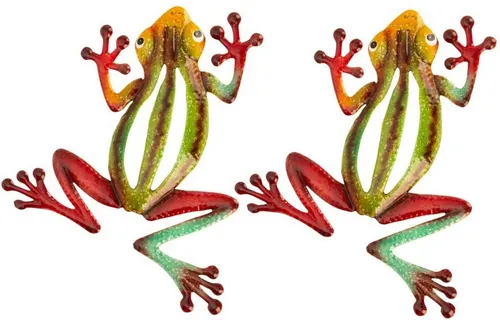 Geschenkestadl Tierfigur 2 Frösche glänzender Frosch Wandfigur Wanddeko 36cm Dekoration Deko (2 St)