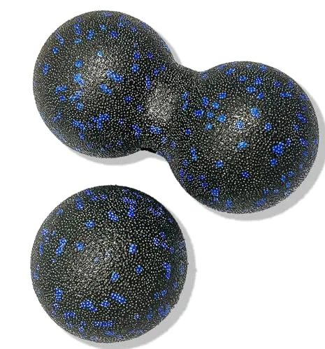 Duo Faszienball Set (Einzelball + Peanut-Lacrosse-Ball), Erdnuss Massageball, Fascia Ball für die Wirbelsäule, Füße, Nacken und Rückenentlastung, Tiefengewebsmassage, Triggerpunkt Freisetzung