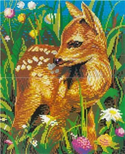Mini Stecksystem Bambi - 10.000 Teile mit XXL-Steckvorlage - Sets für kreative Bastler, ideal für Kinder und Erwachsene, fördert die Feinmotorik und Kreativität mit einem bezaubernden Tiermotiv.
