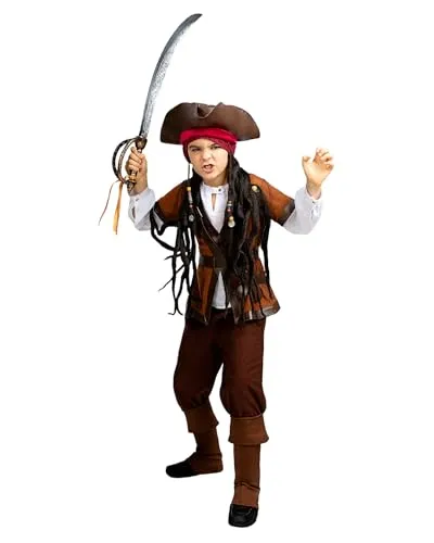 Funidelia Piraten Kostüm - Karibik Kollektion für Kinder, Korsar - Outfit für Kinder für Partys, Karneval und Halloween - Größe 10-12 Jahre