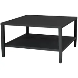 Gartencouchtisch Chelles – Quadratisch, Modernes Design aus Aluminium, Schwarz, 90 cm - Genießen Sie stilvolle Momente im Freien mit dem modernen Gartencouchtisch Chelles. Robustes, pflegeleichtes Aluminium und integriertes Staufach bieten Funktionalität und Eleganz für jeden Garten.