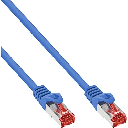 InLine 76150B Patchkabel, S/FTP (PiMf), Cat.6, 250MHz, PVC, CCA, blau, 0,5m