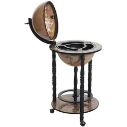 Globusbar MCW-D83, rollbare Minibar im Weltkugel-Design in schwarz von MCW