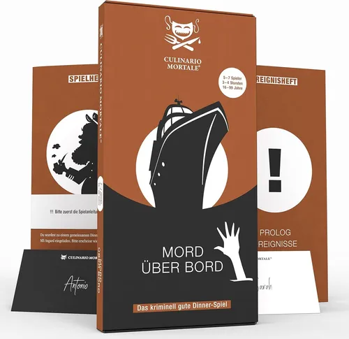 Culinario Mortale® Krimidinner für zuhause - Mord über Bord - Gesellschaftsspiel für 5 bis 7 Personen, perfektes Dinner-Event mit spannenden Krimi-Elementen für unvergessliche Abende.