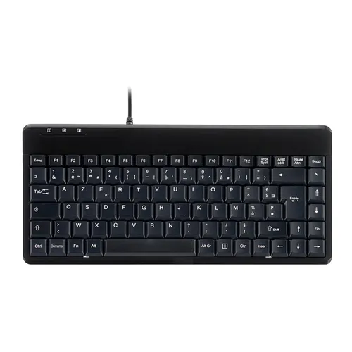 PERIBOARD-409U Mini-Tastatur mit Kabel für Windows USB Schwarz AZERTY