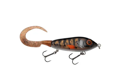 Abu Garcia Svartzonker McMy Tail Jerkbait - Motoröl Quappe 17 cm - Werkzeug für Süß- und Salzwasserangeln mit realistischer 3D-Bewegung und umweltfreundlichem Design für effektives Fischen.
