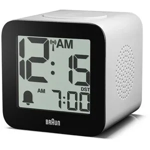Braun Wecker BC25WP-DCF weiß, digital, Funkuhr in schwarz von Braun