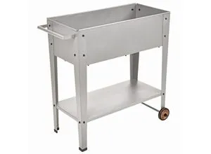 Metall-Hochbeet mit Rollen, grau von Garden Pleasure
