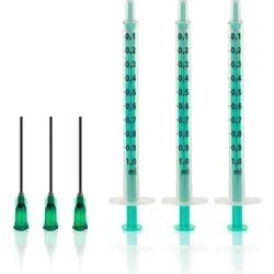 Stück Spritzen-Set Liquidspritze Hobbyspritze mit stumpfer Nadel verschiedene Größen für E-Liquids Aromen Hobby und Heimwerk 1ml 3