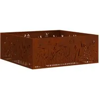 vidaXL Feuerstelle Quadratisch 80x80 cm aus Cortenstahl - Robuste quadratische Feuerstelle aus wetterfestem Cortenstahl, ideal für Terrassen und Gärten. Schafft Wärme und eine einladende Atmosphäre für gesellige Abende.