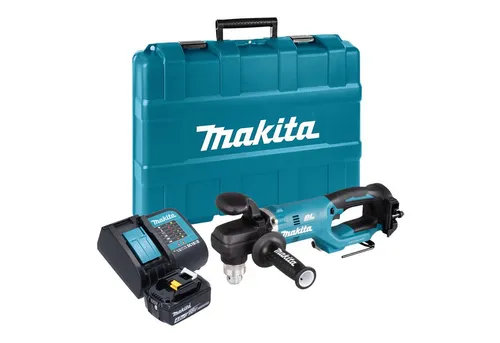 Makita DDA 450 SM1K Akku Winkelbohrmaschine 18 V mit 4,0Ah Akku - Kompakte Akku Winkelbohrmaschine für präzise Bohrarbeiten. Mit 2 Geschwindigkeitsstufen und ergonomischem Griff für optimalen Komfort. Inklusive Ladegerät und Koffer.