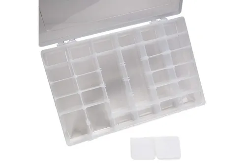 Work plus Sortimentskasten Sortierbox transparent mit 36 Fächern, verstellbare Trennwände, Kleinteilemagazin, Sortimentskasten verstellbar