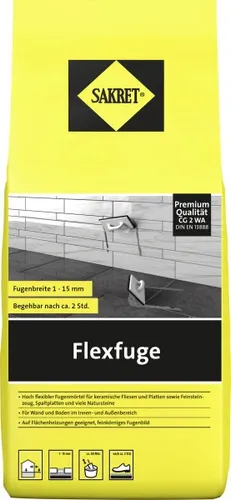 SAKRET Flexfuge 1 - 15 mm silbergrau 5 kg Fugenmörtel