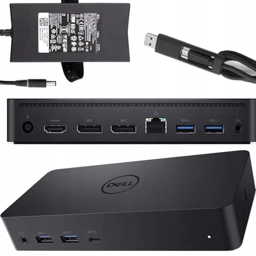 Produktbild Dell D6000 USB-C Triple Docking Station, Up to Three 4K Displays via USB-C, UHD 5K (Generalüberholt)