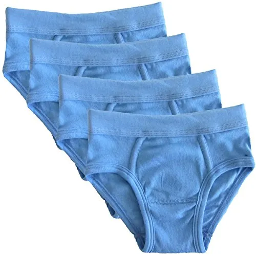 HERMKO 2840 4er Pack Jungen Slip mit Weichbund aus Bio-Baumwolle, Farbe:hellblau, Größe:92