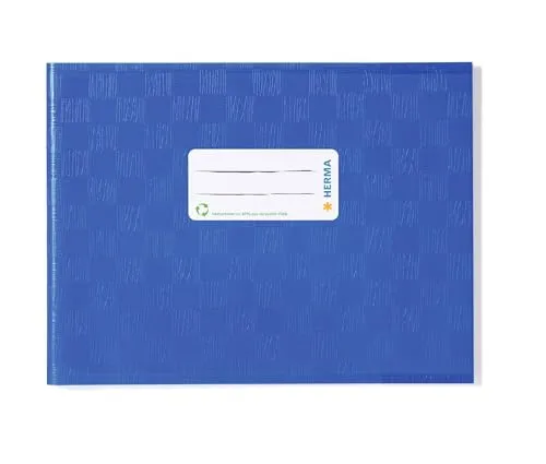 HERMA 19841 Heftumschlag A5 Quer Bast Blau von HERMA