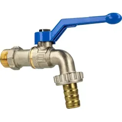 tecuro Auslaufkugelhahn 1/2 Zoll DVGW , Messing vernickelt