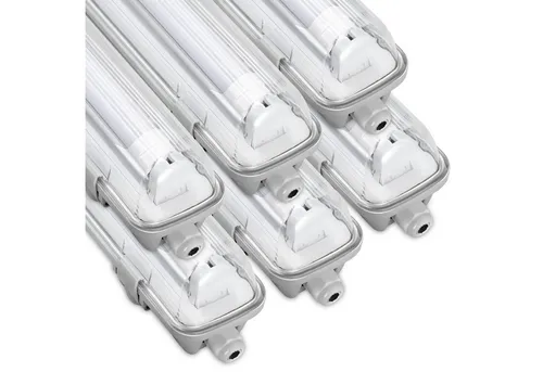Clanmacy Außen-Deckenleuchte LED Feuchtraumleuchte Wannenleuchte Wannenleuchte T8 LED Röhre IP65, 1X18W 120CM, Neutralweiß