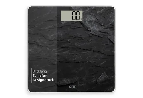 ADE Digitale Personenwaage mit LED Display und Sicherheitsglas, bis 180kg - Präzise digitale Personenwaage mit großer Trittfläche und Überlastungsanzeige. Ideal für den täglichen Einsatz, hygienisch und pflegeleicht. Inklusive Batterien für sofortige Nutzung.