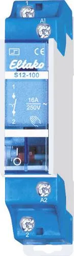 Eltako S12-100-24V DC Stromstoßschalter 24V DC - Automatisierungstechnik: Effizienter elektromechanischer Stromstoßschalter mit Handbetätigung und Schaltstellungsanzeige für zuverlässige Steuerungen.
