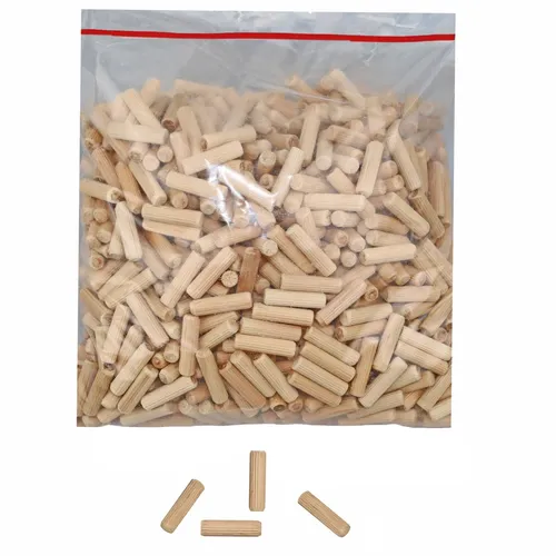 50x Riffeldübel 8 x 35 mm Holzdübel Holzstopfen Holz Geriffelt Weichholz Birke