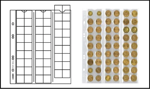1-LINDNER-MU54-L-Multi-Collect-Münzhüllen-Münzblätter-54-Fächer-20-mm