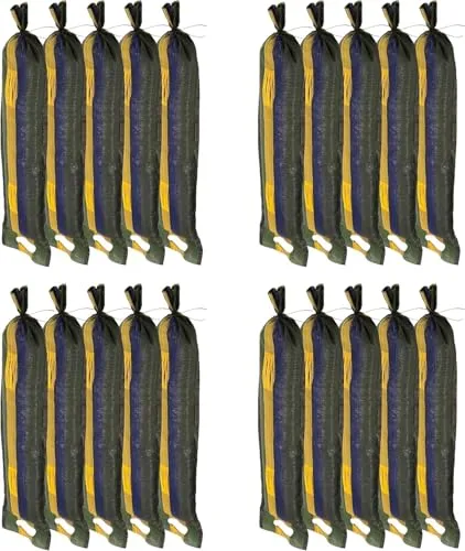 Miko® 20 STK. Sandsäcke - Sandsack Hochwasserschutz – Silosandsäcke ungefüllt – Silosäcke Wassersperre 25 x 100 cm NEU mit Zugband und Tragelaschen