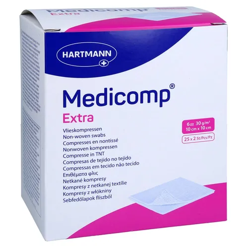 Medicomp Extra Vlieskomp.steril 10x10 Cm 6fach 25X2 St