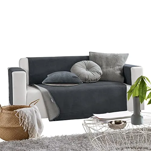 LOOKS BY WOLFGANG JOOP Sessel- und Sofaschoner grau/Silber Größe 100x200 cm