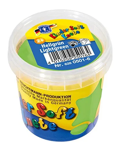 Feuchtmann 628.0501-6 - Kinder Soft Knete, lufttrocknende Modelliermasse in Hellgrün, ca. 150 g, als Geschenk für kreatives Spielen
