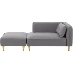 Sofa Fanny Dunkelgrau Leinenoptik mit Hocker von Bessagi Home