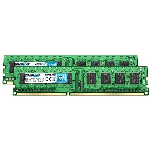 BRAINZAP 4GB (2X 2GB) DDR3 RAM DIMM PC3-8500U 2Rx8 1066 MHz 1.5V CL7 Computer PC Arbeitsspeicher