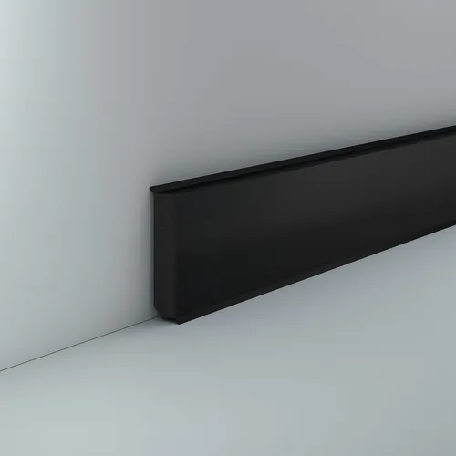 Sockelleiste Hartschaum 12 x 60 mm Schwarz Hartschaumleiste Dichtlippe PVC