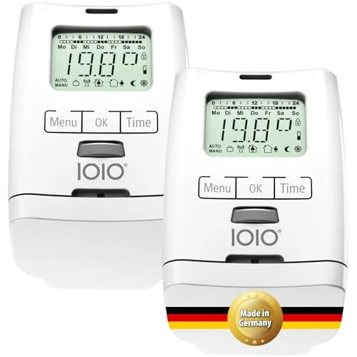 IOIO Elektronisches Heizungsthermostat HT 2000 - Heizkosten sparen bis 30% - Thermostat zur energieeffizienten Heizkostenregelung, einfache Installation und flexible Temperatureinstellung für mehr Komfort im Zuhause.