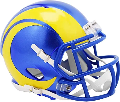 NFL Mini Helm Los Angeles Rams Speed Football Riddell - Fanartikel für echte NFL-Fans, hochwertiger Mini Speed Helm von Riddell, ideal zur Dekoration oder Sammlung.