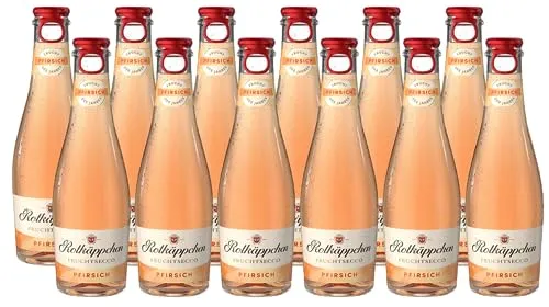 Rotkäppchen Fruchtsecco Pfirsich – prickelnder Genuss in der Kleinflasche (12 x 0,2l)