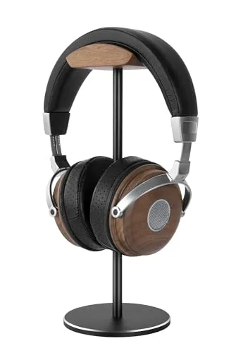 Jichenfang Kopfhörer Ständer mit Walnussholz& Aluminium,Headset Halterung mit Schwerer Basis,Headset Ständer für Over Ear und Gaming,Kopfhörer Halter Geeignet für Tisch and Vitrine