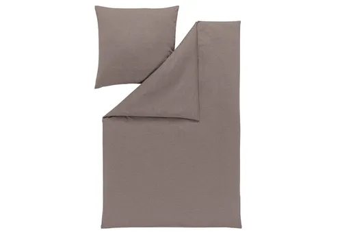 Estella Bettwäsche Takoma 6873 295 - 3-teiliges Set aus Interlock Jersey - Bettwäsche-Sets in taupe für eine ruhige Schlafzimmeratmosphäre. Atmungsaktiver Mako Interlock Jersey aus 100% Baumwolle für besten Schlafkomfort.