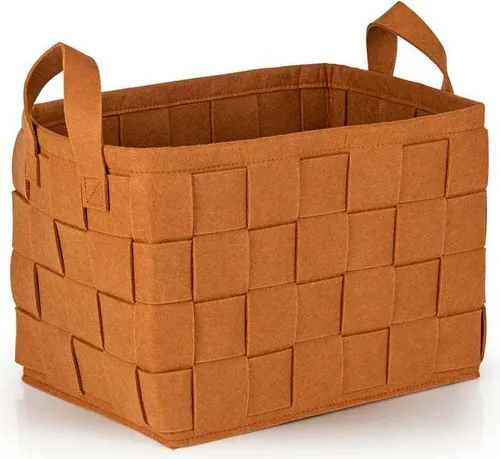 N8WERK Aufbewahrungskorb Filz 35cm rostbraun mit Henkel in braun von DS Produkte