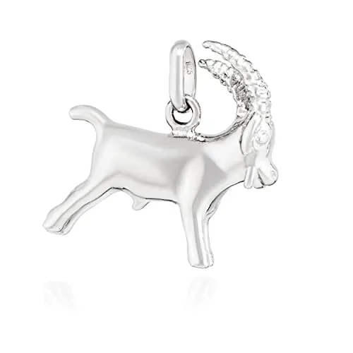 NKlaus Kettenanhänger Steinbock aus 925 Silber - Eleganter Kettenanhänger für Damen im Steinbock Design, aus hochwertigem 925 Sterlingsilber, ideal für Horoskop-Liebhaber.