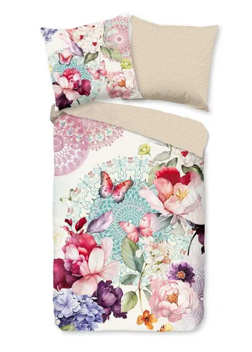 Traumschloss Flanell Bettwäsche Comfort, 2-teilig, Schmetterlinge und Mandala