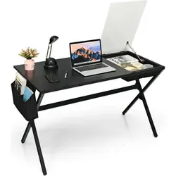 COSTWAY Klappbarer Schreibtisch mit Stauraum