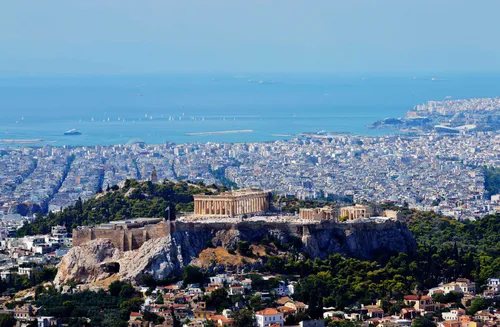 hansepuzzle 21112 - Athen Puzzle, 500 Teile, Orte, 46,0 x 30,0cm mit hochwertiger Aufbewahrung, Kartonbox und wiederverschließbarem Beutel