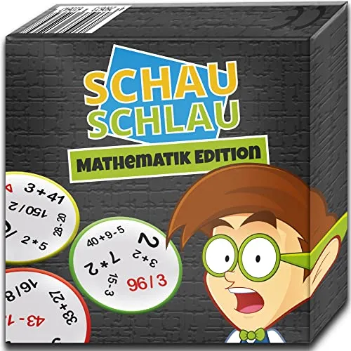 SCHAU SCHLAU - Mathematik Edition - Kniffliges Kartenspiel für Kinder ab 11 Jahren - Deckkartenspiel für schnelles Rechnen und Gehirnjogging! Perfekt für Familien und Partys, fördert Konzentration und macht Spaß für alle Altersgruppen.