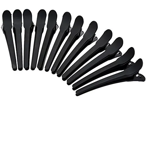 Anself 12pcs Combi-Clip Haarclips Haarklammern Haarspange Haar Klammer Abteilklammern Hair-Clips Combi aus Kunststoff Schwarz