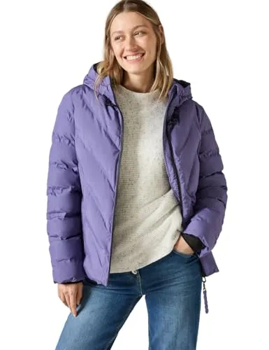 CECIL Damen B201950 Gefütterte Jacke, Stormy Violet, L - Funktionsjacken mit modernen Schweißnähten und praktischen Reißverschlusstaschen, ideal für kalte Tage und aktive Einsätze.