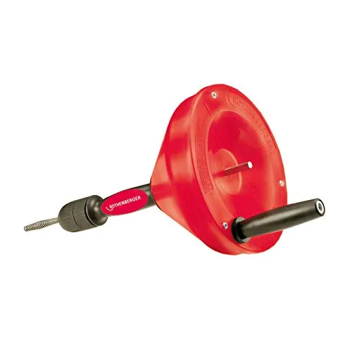 ROTHENBERGER ROSPI 10 H+E Plus, Hand- und Elektro-Rohrreinigungsgerät - Rohrreinigungszubehör mit sekundenschnellem Wechsel zwischen Hand- und Elektrobetrieb für optimale Flexibilität und Sicherheit bei der Reinigung von Rohren.