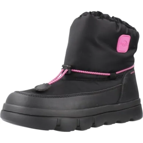 Geox J WILLABOOM Girl B A Snow Boot - Black/Fuchsia, 31 EU - Wanderschuhe mit atmungsaktivem Design, ideal für winterliche Abenteuer und aktive Mädchen.