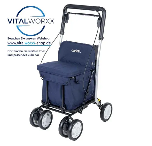 Carlett Comfort MOVE Rollator - Moderner Einkaufsrollator mit wasserabweisender Tasche, ideal für Alltag und Freizeit. Leicht, stabil und komfortabel – Ihr perfekter Begleiter für mehr Freiheit im Alltag.
