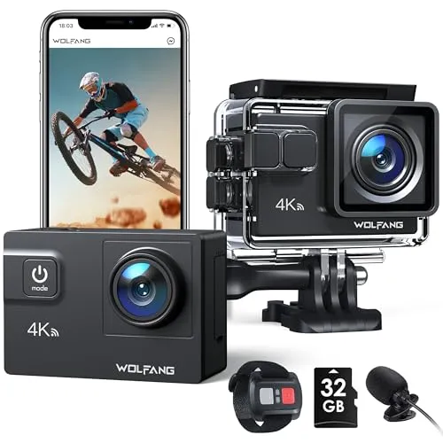WOLFANG GA300 Action Cam 4K 60 FPS mit WiFi